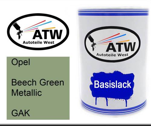 Opel, Beech Green Metallic, GAK: 500ml Lackdose, von ATW Autoteile West.